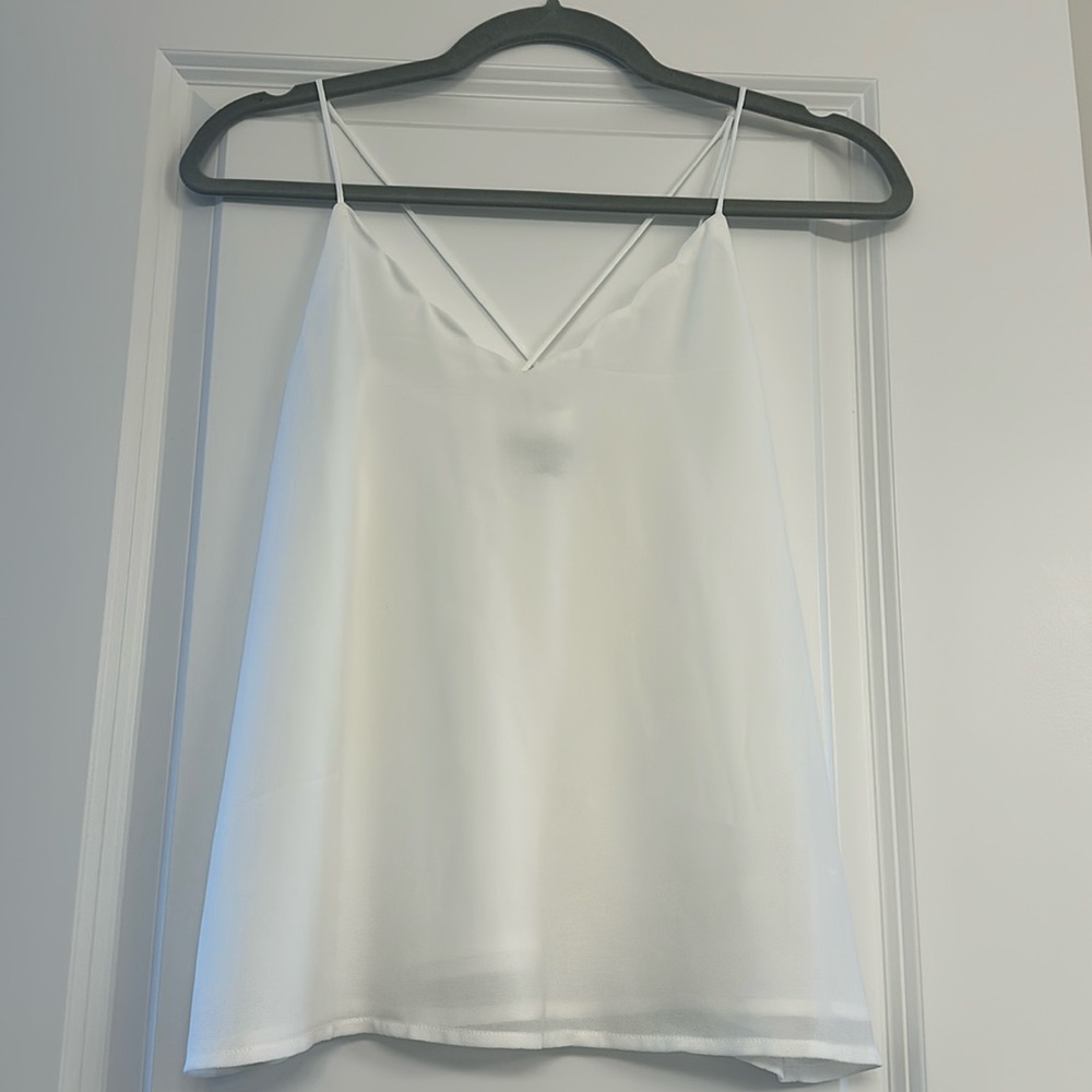 White Scalloped Tank Top